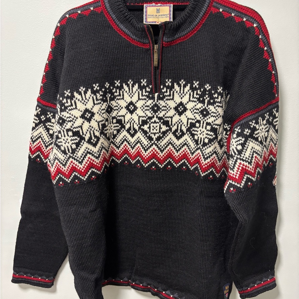 Dale of Norway wool sweater. Quarter zip